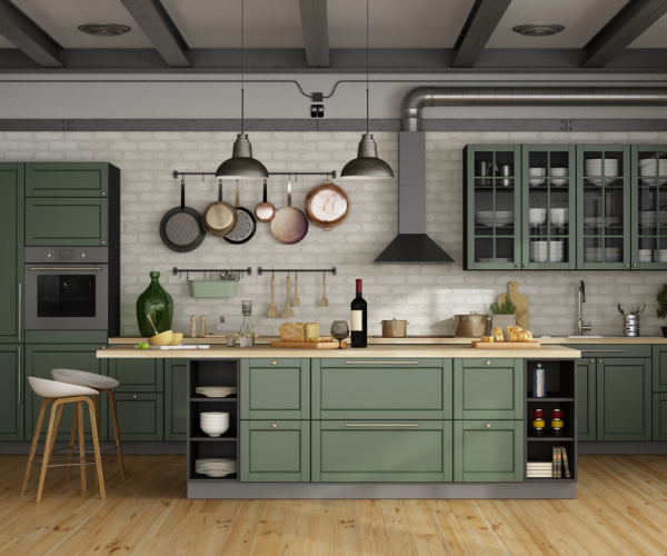 Green kitchen Cabinets